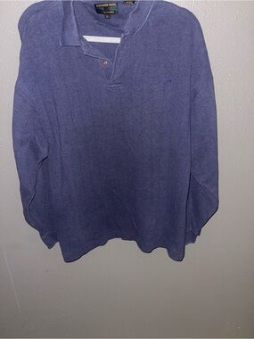 Alexander Julian Men’s Long-Sleeve Polo in Indigo Blue
